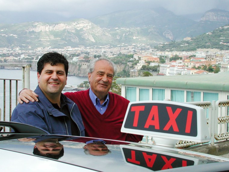 Taxi drivers Carmello Monetti and his son Raffaele take people on tours of Italy’s Amalfi Coast from Sorrento.